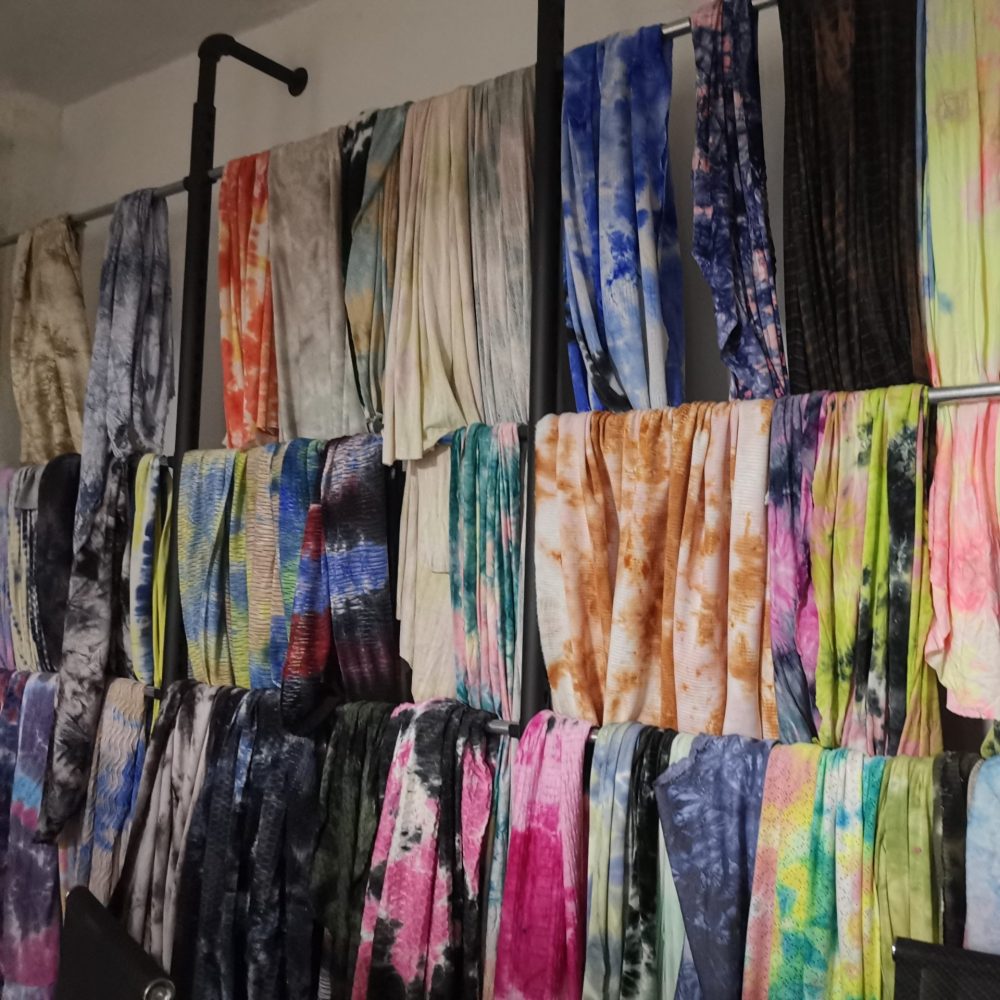 tie-dyed fabrics